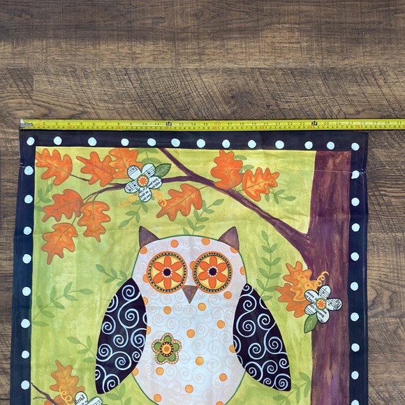 Outdoor Fall flag with Owl and pumpkin detail - Picture 3 of 5
